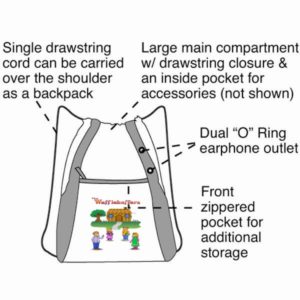 Drawstring tote bag description for website