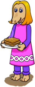 Maple with plate of waffles